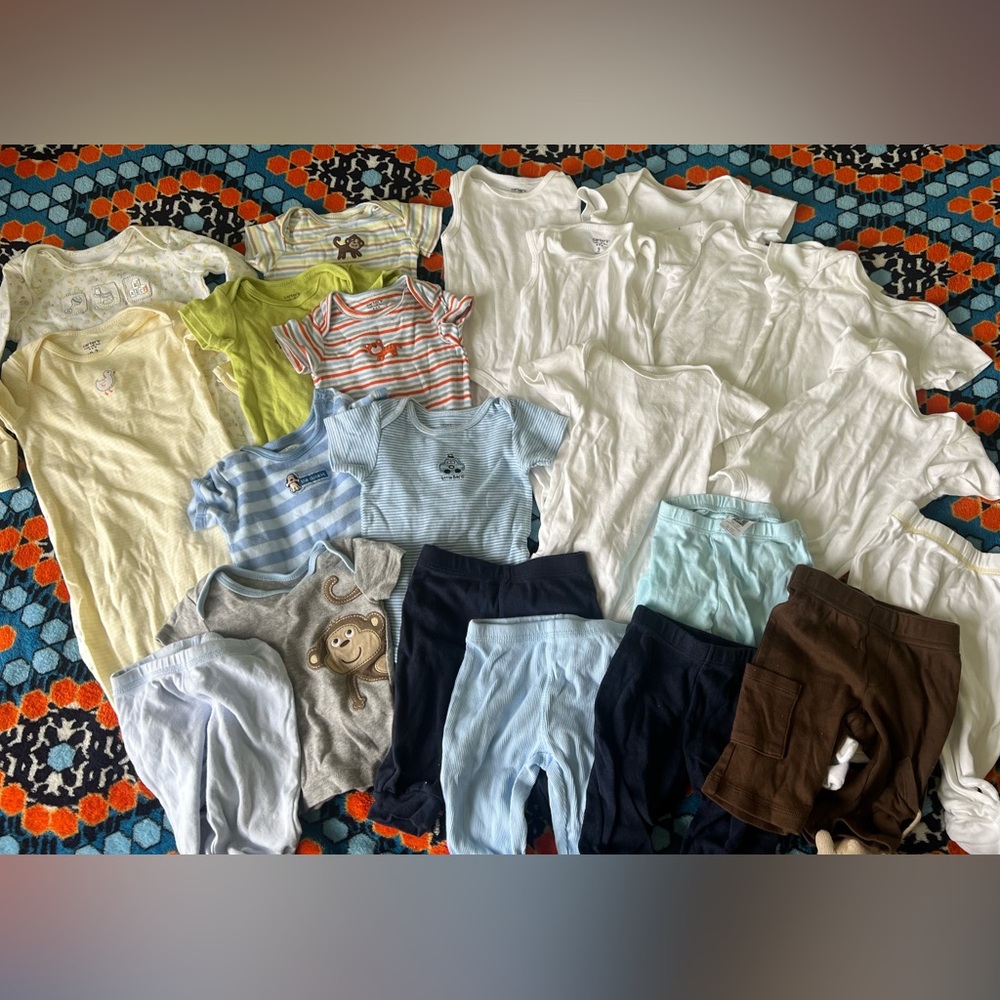 Carters Assorted Baby Boys Onesie Cotton tops and cotton pants